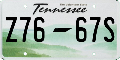 TN license plate Z7667S