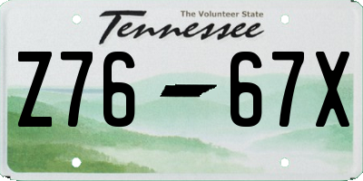 TN license plate Z7667X