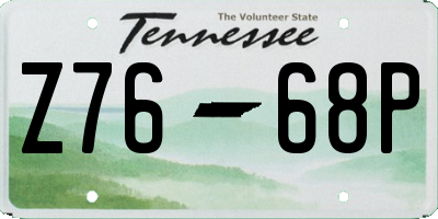 TN license plate Z7668P
