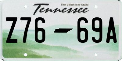 TN license plate Z7669A
