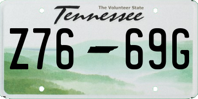 TN license plate Z7669G