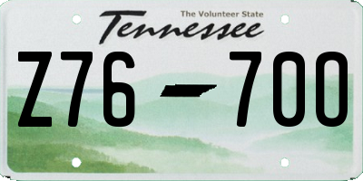 TN license plate Z7670O