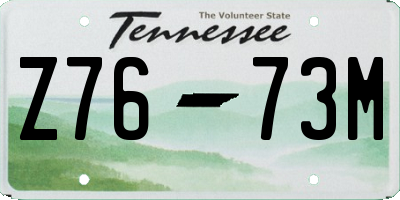 TN license plate Z7673M