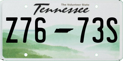 TN license plate Z7673S