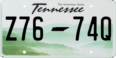 TN license plate Z7674Q