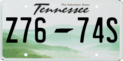 TN license plate Z7674S