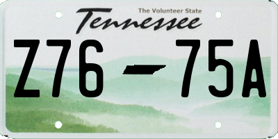 TN license plate Z7675A