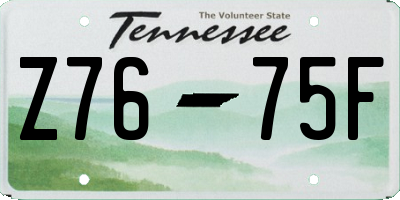 TN license plate Z7675F