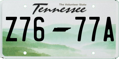 TN license plate Z7677A