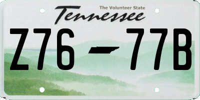 TN license plate Z7677B