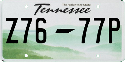 TN license plate Z7677P