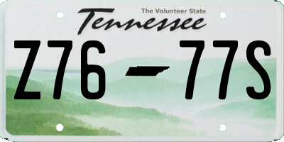 TN license plate Z7677S