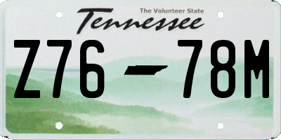 TN license plate Z7678M