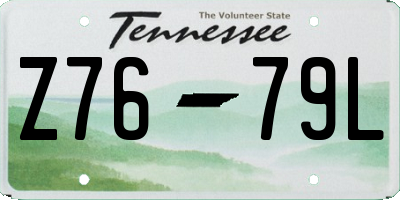 TN license plate Z7679L