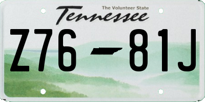 TN license plate Z7681J