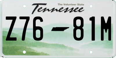 TN license plate Z7681M