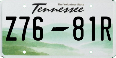 TN license plate Z7681R