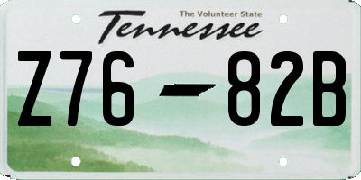 TN license plate Z7682B