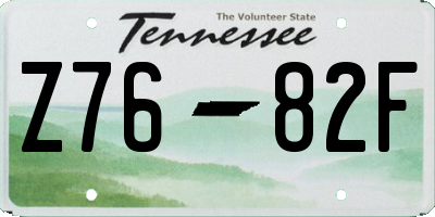 TN license plate Z7682F