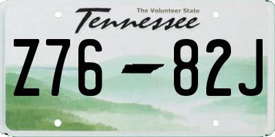 TN license plate Z7682J