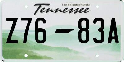 TN license plate Z7683A
