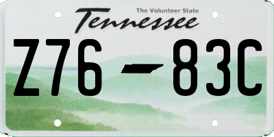 TN license plate Z7683C