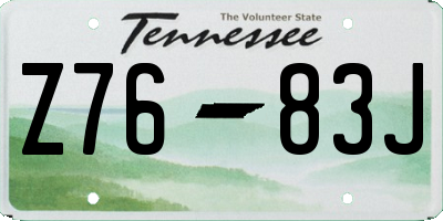 TN license plate Z7683J