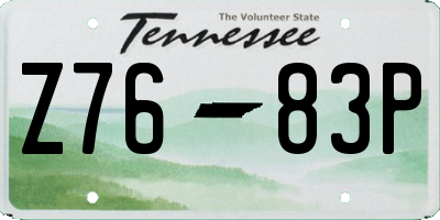 TN license plate Z7683P
