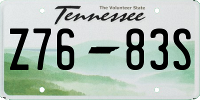 TN license plate Z7683S