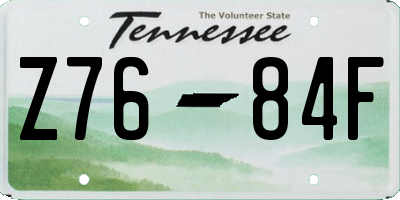 TN license plate Z7684F