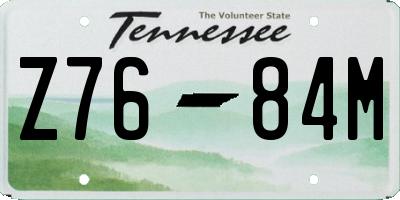TN license plate Z7684M