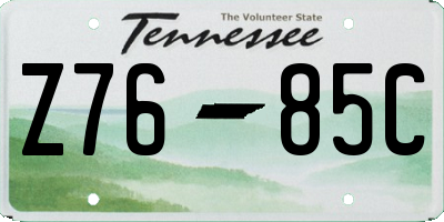 TN license plate Z7685C