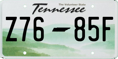 TN license plate Z7685F