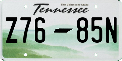 TN license plate Z7685N