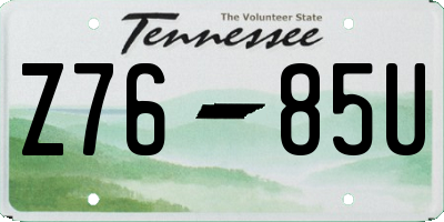 TN license plate Z7685U