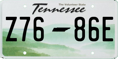 TN license plate Z7686E