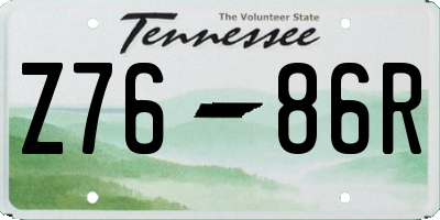 TN license plate Z7686R