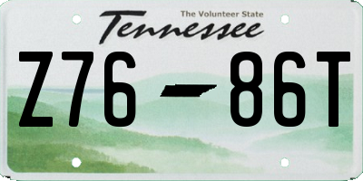 TN license plate Z7686T