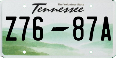 TN license plate Z7687A