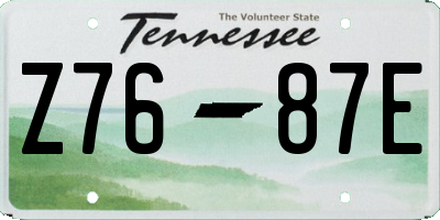 TN license plate Z7687E