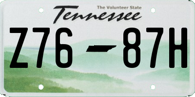 TN license plate Z7687H