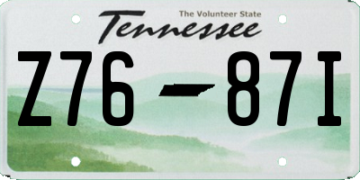 TN license plate Z7687I