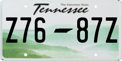 TN license plate Z7687Z