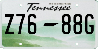 TN license plate Z7688G