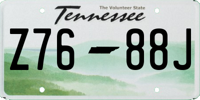TN license plate Z7688J
