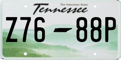 TN license plate Z7688P