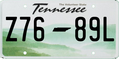 TN license plate Z7689L