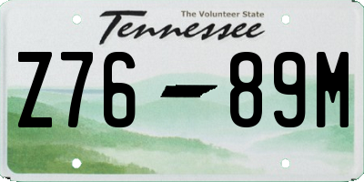 TN license plate Z7689M