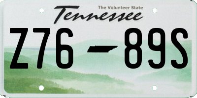 TN license plate Z7689S