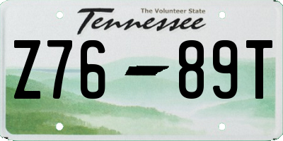 TN license plate Z7689T